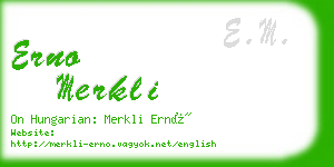 erno merkli business card